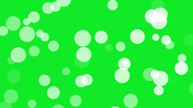 White bokeh particles animation on greeb screen background. white dust bokeh particle effect 4k stock video.