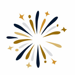 Fireworks in Flat Vector Style for Celebration Event