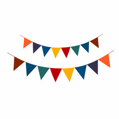 Obraz premium Banner Bunting in Flat Vector Style for Celebration Decor