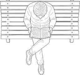 Reading on a Park Bench