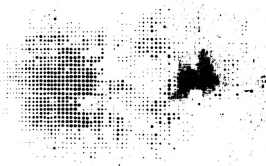 Black Ink Halftone Noise Background