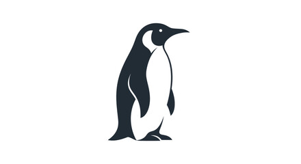 Penguin silhouette on white background