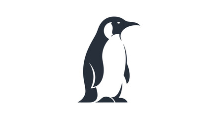 Penguin silhouette on white background