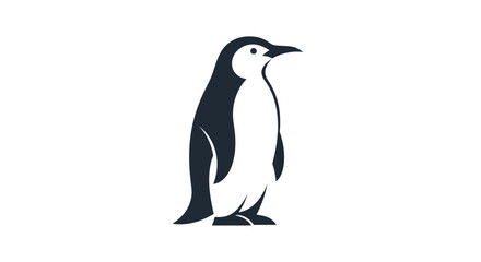 Penguin silhouette on white background