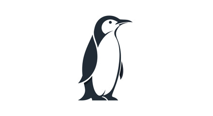 Penguin silhouette on white background
