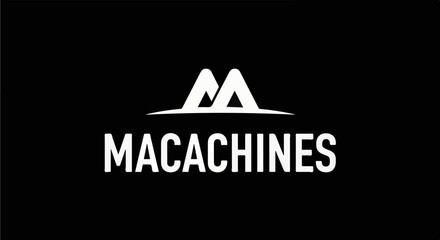 Minimalist white text and abstract symbol on black background