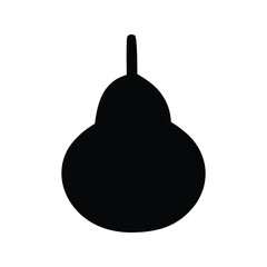 Fototapeta premium Minimalist black pear silhouette icon vector graphic. Simple fruit symbol for healthy eating, nutrition, and food-related designs, suitable for web, print, and mobile applications