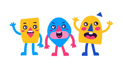 Obraz premium Shape Shifters: Playful Polygon Faces .