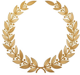 A golden laurel wreath with leaves and berries, symbolizing victory or achievement