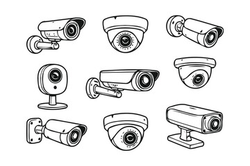 Collection of Security CCTV Surveillance Cameras © belal