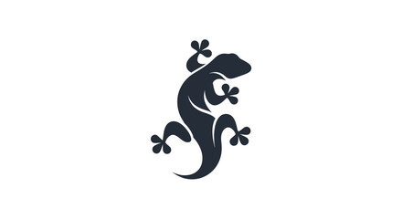 Fototapeta premium Stylized gecko silhouette on white background
