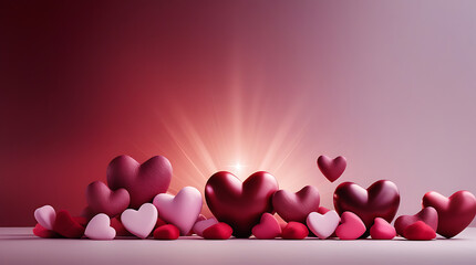 Passion Hearts Erupting with Light Valentines Day Design