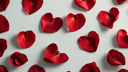 Heart Petals Minimalist Love Design Background