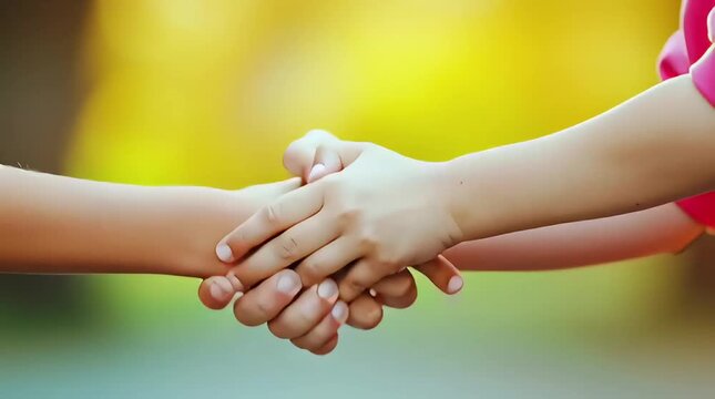 video of two children shaking hands