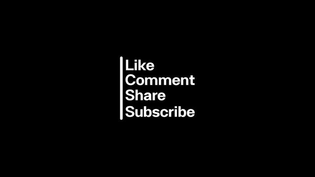 Minimalist subscribe comment like share animation. Animated thanks for watching youtube outro like comment share subscribe