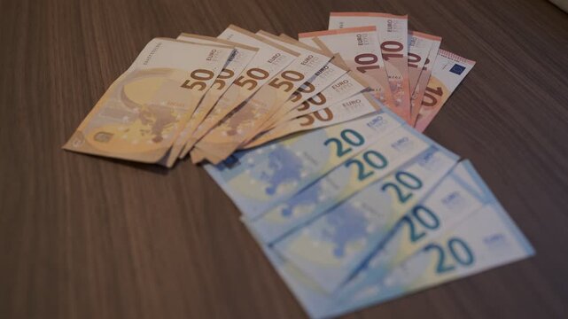 Euro Banknotes: A Close-Up of Different Denominations