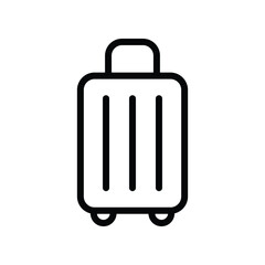 Black suitcase isolated on white background for travel and business luggage illustration