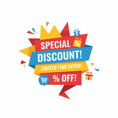 Vibrant Sale Announcement Graphic With Layered Ribbons