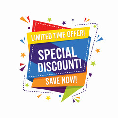 Save Now Flash Sale Ribbon With Modern Design