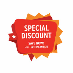 Price special discount illustration tag design.