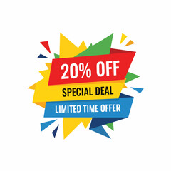 Discounts symbol. Promotion set for shopping marketing, clearance sale and advertisement Vector illustration.