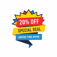 Modern concept design. Banner with offer badge. Vector