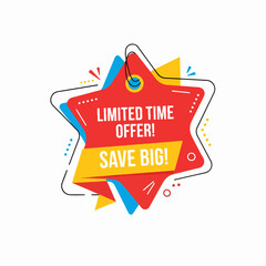 Special offer chat message. Speech bubble discount with stripes. Burst text balloon. Vector