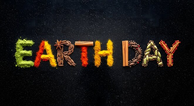 Vibrant earth day logo with colorful typography and eco friendly theme