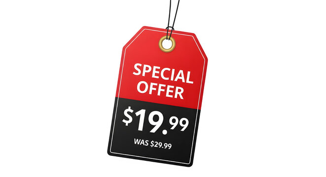 Special offer price tag discount sale promotion isolated on transparent background