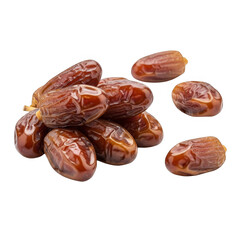 Obraz premium Pile of Shiny Brown Dates Isolated on Transparent Background