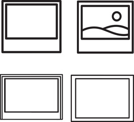 Minimalist Instant Photo Frame and Polaroid Vector Set