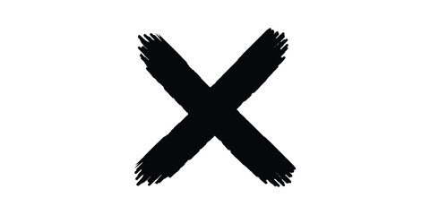 BLACK CROSS ICON VECTOR.