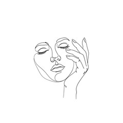 Minimalist Line Art Portrait of a Woman 4.