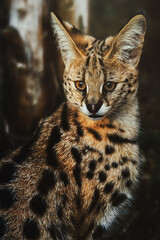 Obraz premium Serval (Leptailurus serval) Detail portrait