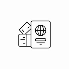 official travel documents icon sign vector