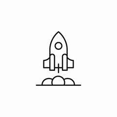rocket launch startup icon sign vector