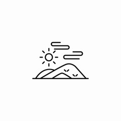 rolling hills scenery icon sign vector