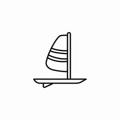 sailboard water sport icon sign vector
