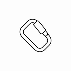 safety carabiner clip icon sign vector