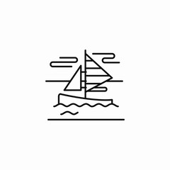 sailboat on water icon sign vector