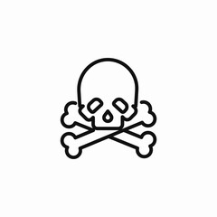 skull crossbones danger icon sign vector