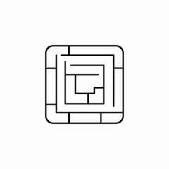 square puzzle maze icon sign vector