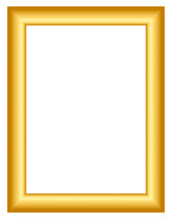 Obraz premium Bright gold rectangular frame with smooth gradient border, modern luxury picture frame for photo or certificate layout