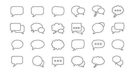 Speech Bubbles Vector Set, Communication Concept