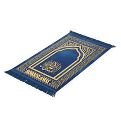 Blue Prayer Rug with Gold Ornamentation.