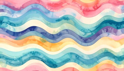 Abstract Watercolor Waves Pattern Background.