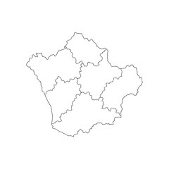 Herefordshire Map with Administrative Districts - UK County Vector
