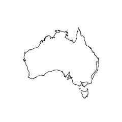 Obraz premium Australia Map Vector Outline - Continent Silhouette
