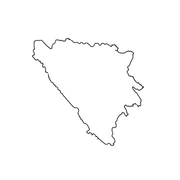 Bosnia and Herzegovina Map Vector Outline - Balkan Country Silhouette