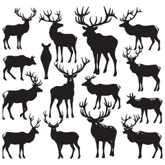 Naklejka premium deer silhouettes set